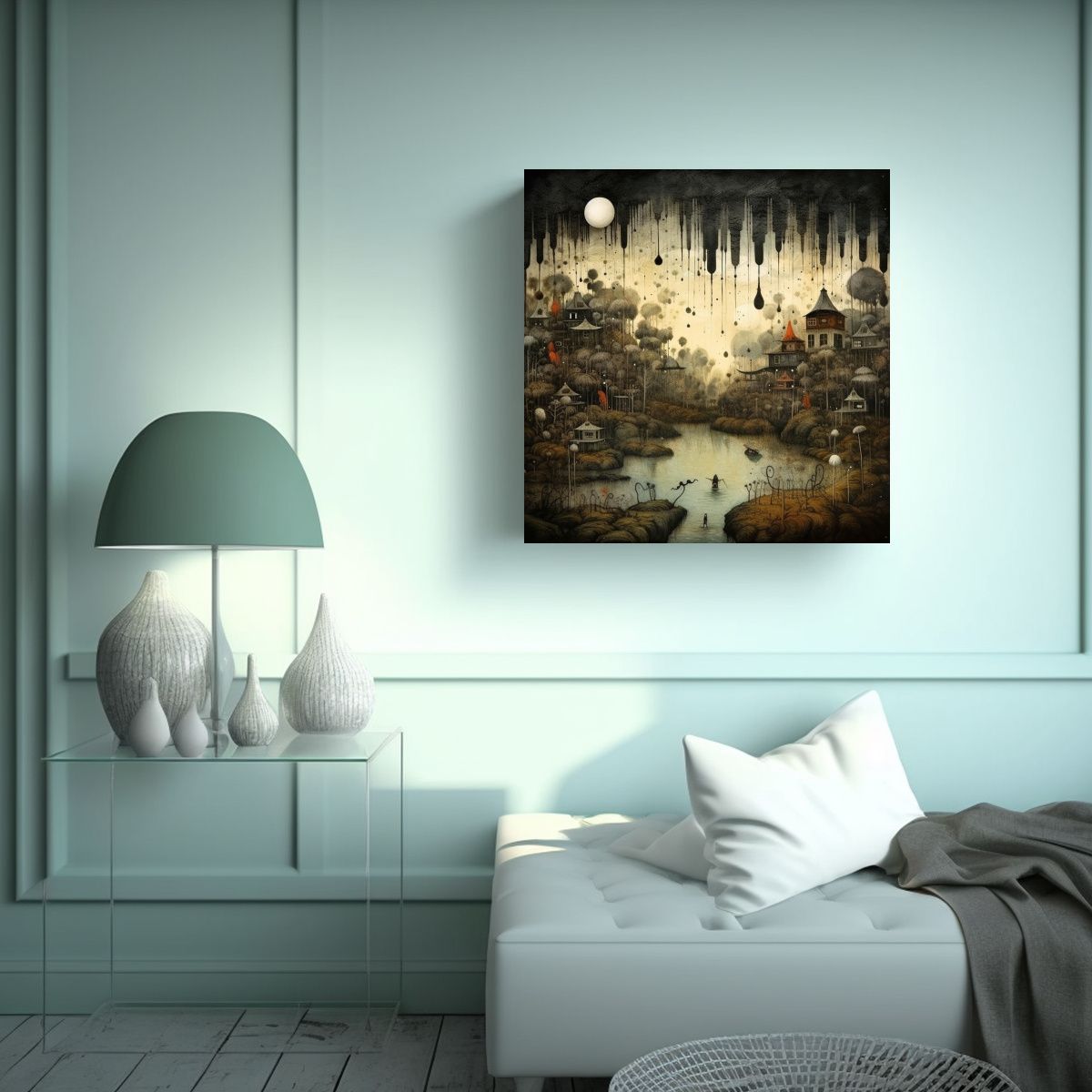 GENERICO - Pinturas De Decoración En Un Pueblo Primitivo 70x70 Cm