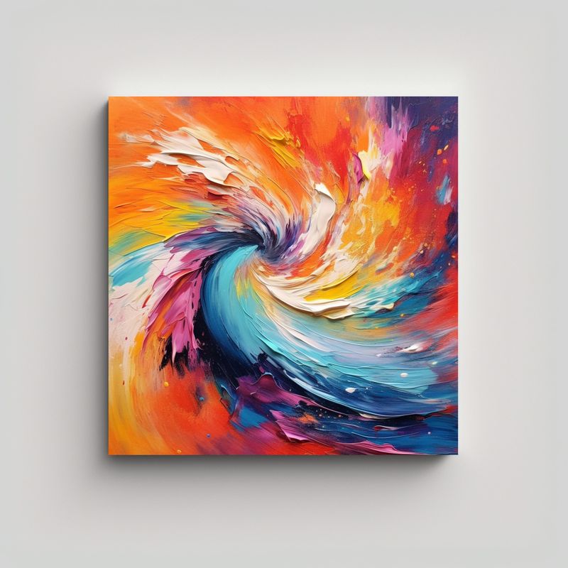 GENERICO - Cuadro Movimiento Detalle Pintura Acrílica 90x90 Cm