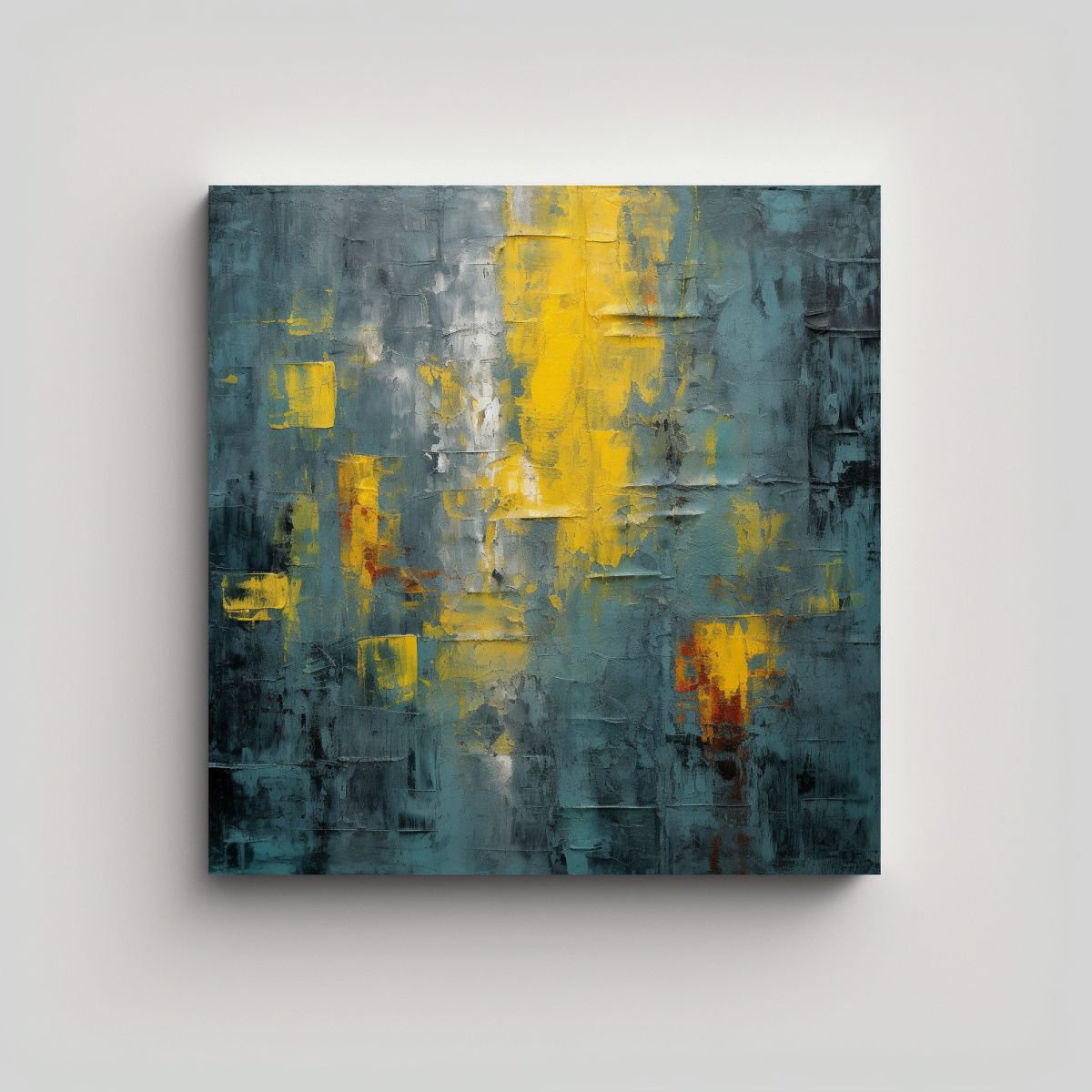 GENERICO - Pintura De Lienzo Con Expresividad En Una Pared 90x90 Cm