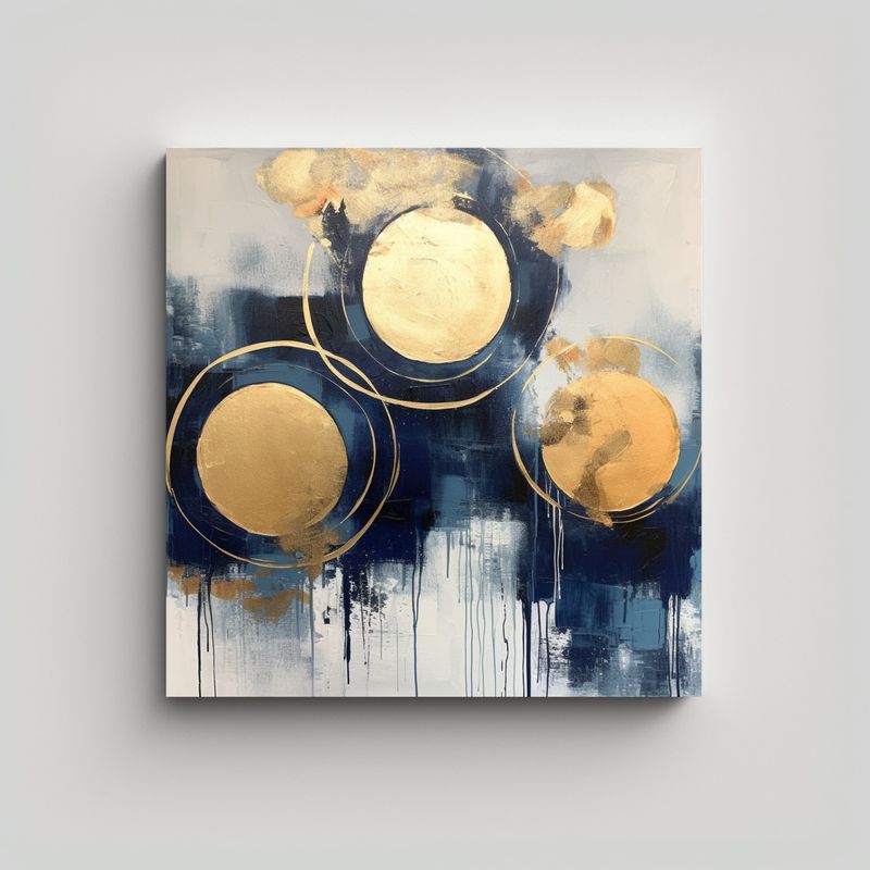 GENERICO - Cuadro Expresión Temática Abstracto En óleo 3 50x50 Cm