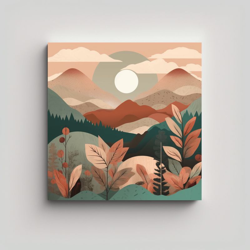 GENERICO - Arte De Pared Patrón Intenso Con Plantas Y 70x70 Cm