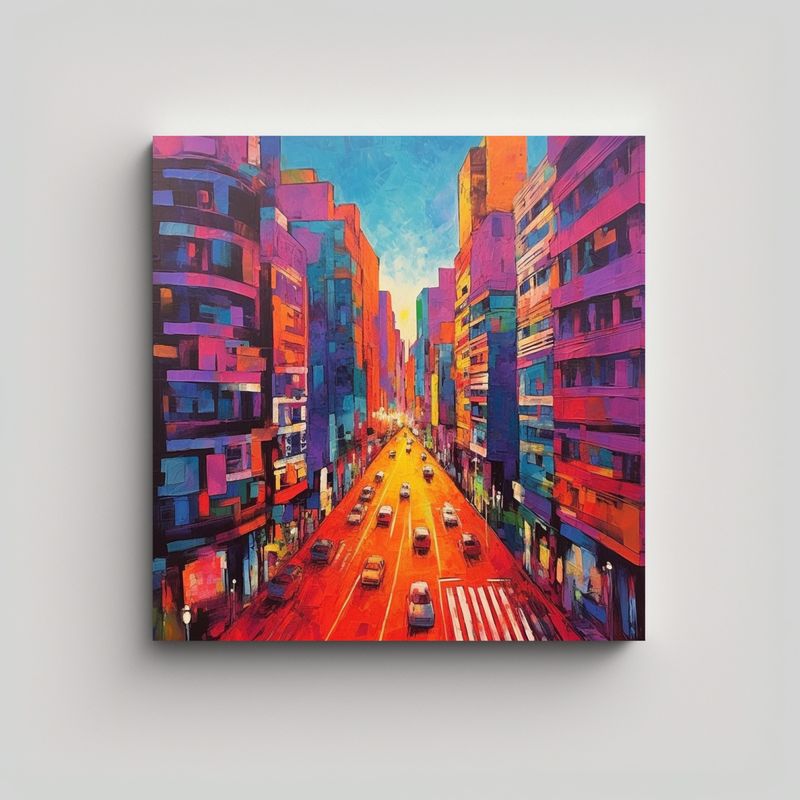GENERICO - Cuadro Cuadro Equilibrio Visual De La Ciudad De 60x60 Cm