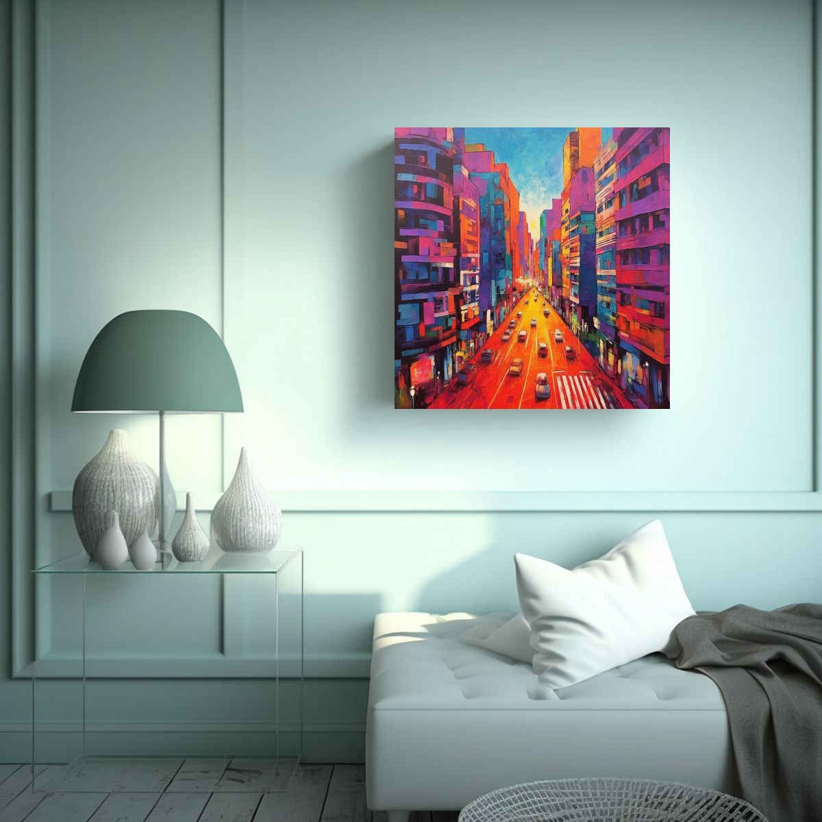 GENERICO - Cuadro Cuadro Equilibrio Visual De La Ciudad De 50x50 Cm