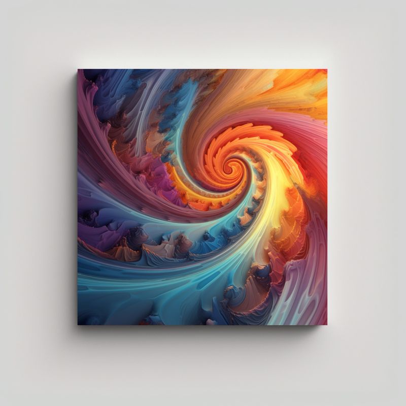 GENERICO - Cuadro Movimiento Luminoso En Fractal 50x50 Cm