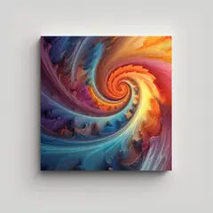 GENERICO - Cuadro Movimiento Luminoso En Fractal 50x50 Cm