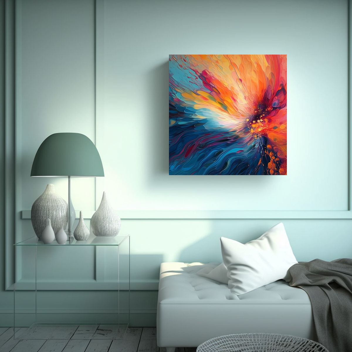 GENERICO - Cuadros Decorativos Abstractos Relajantes Y 60x60 Cm