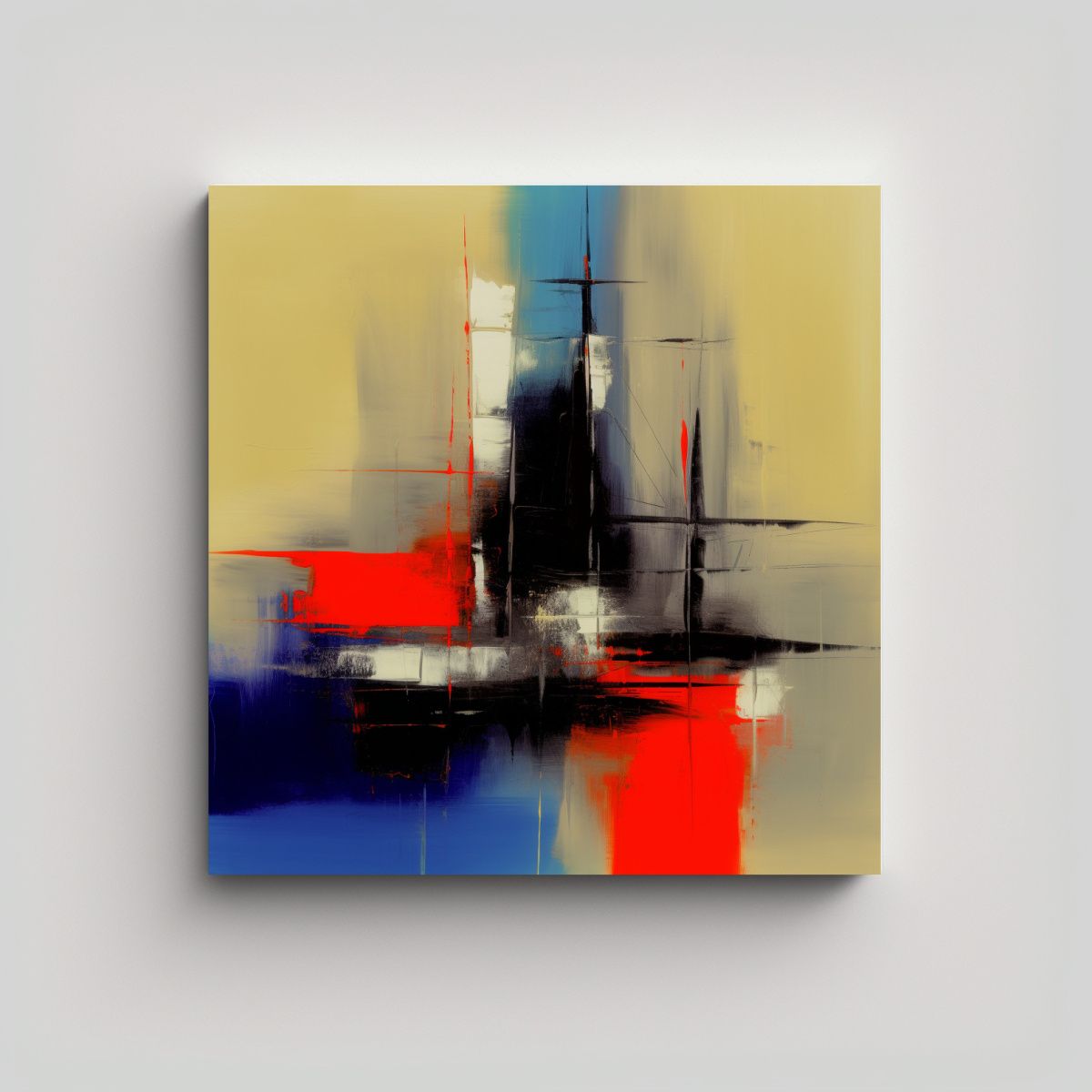 GENERICO - Tela En Bastidor Con Delicadas Líneas: Pinturas 80x80 Cm