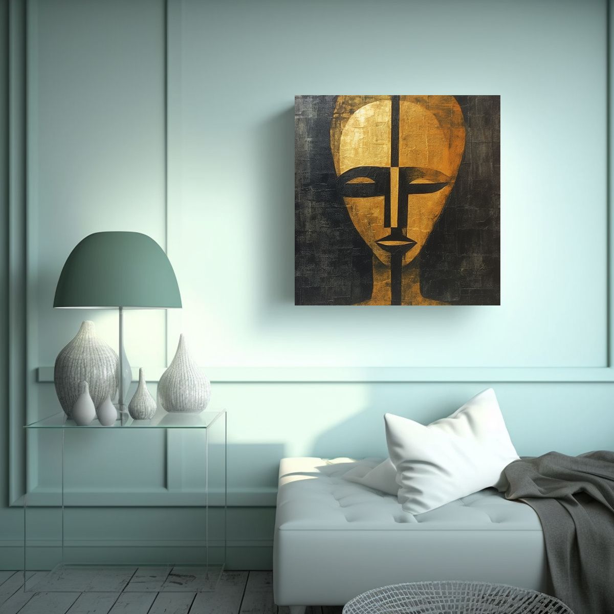 GENERICO - Pintura Decorativa Abstracta De Una Cabeza Con 80x80 Cm