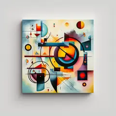 GENERICO - Pintura Estilo Kandinsky Para Decoración Hogar 60x60 Cm