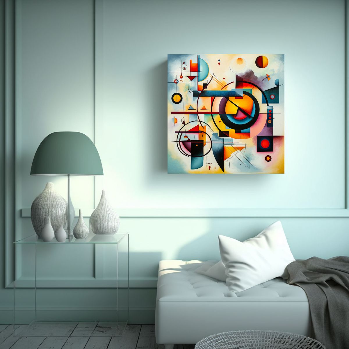 GENERICO - Pintura Estilo Kandinsky Para Decoración Hogar 60x60 Cm