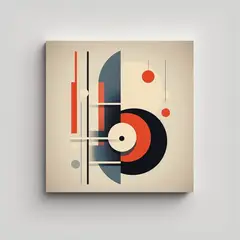 GENERICO - Cuadro Minimalista Elegante De Líneas Y Formas 60x60 Cm
