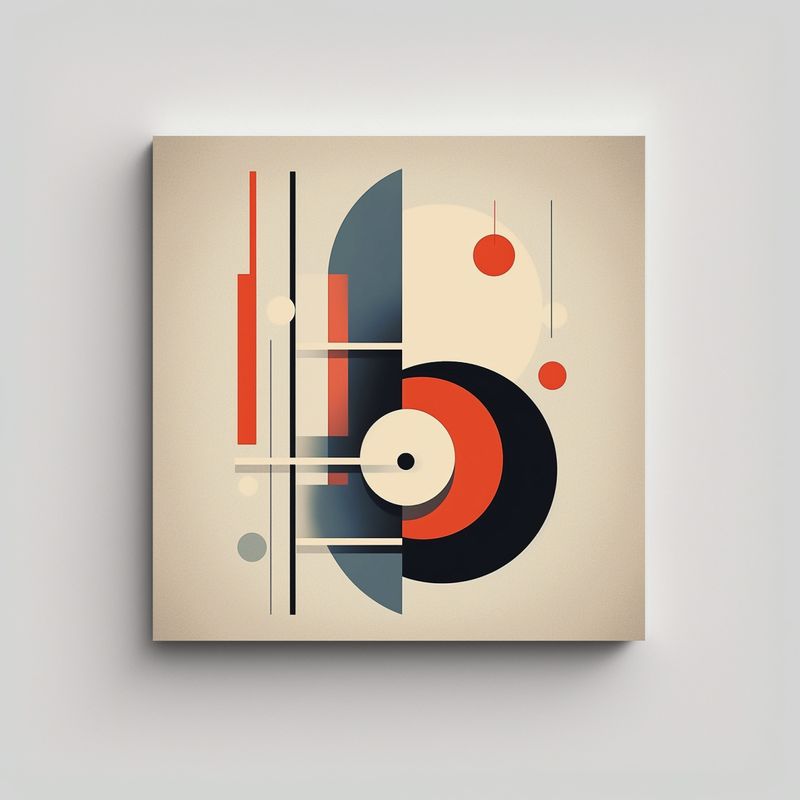 GENERICO - Cuadro Minimalista Elegante De Líneas Y Formas 50x50 Cm