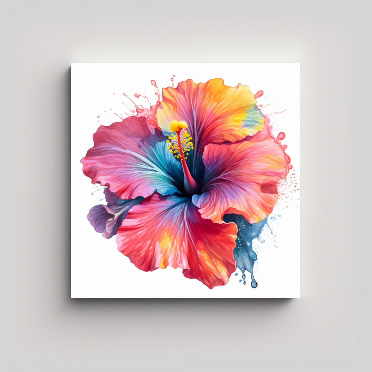 GENERICO - Ilustración Urbana De Flor De Hibiscus 70x70 Cm