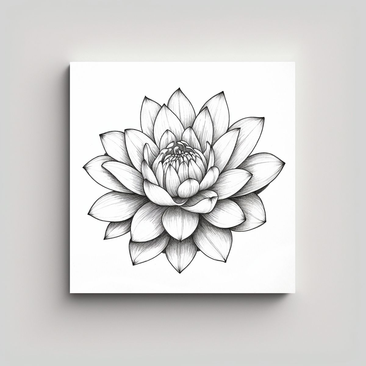 GENERICO - Arte De Pared Único Dibujo De Línea De Loto En 70x70 Cm