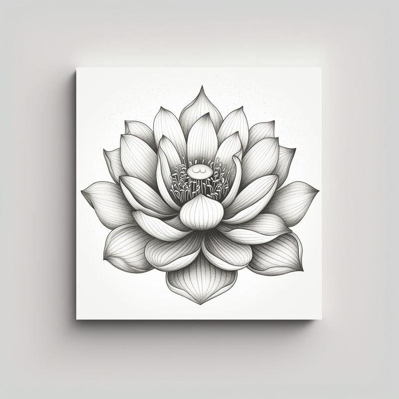 GENERICO - Cuadro Lotus Detallado Equilibrio Visual 50x50 Cm
