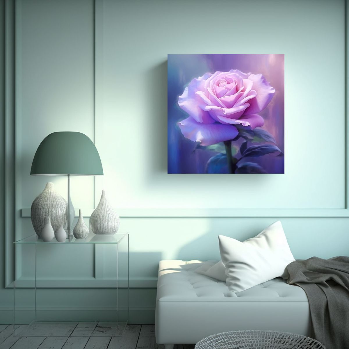 GENERICO - Arte Digital De Pared Rosa Morada Diseño 80x80 Cm