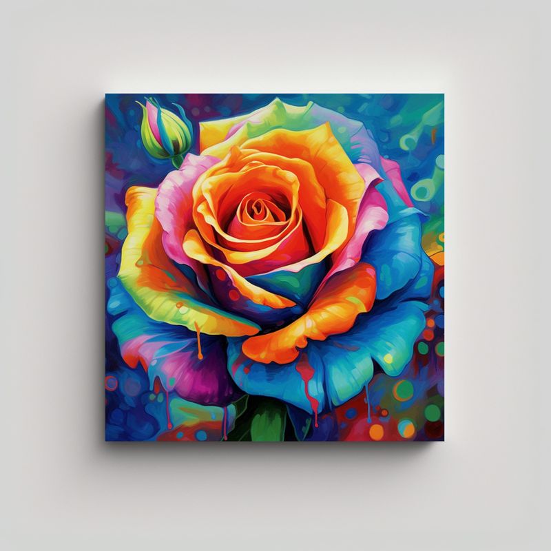 GENERICO - Colores Vibrantes Tela Urbana Rosa En Bastidor 50x50 Cm