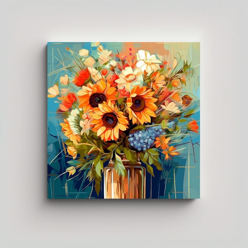 GENERICO - Composición Solar De Flores Silvestres En Panel 90x90 Cm