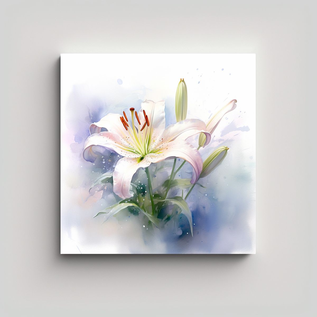 GENERICO - Lienzo Vintage Armonia Pintura De Flor De Lirio 90x90 Cm