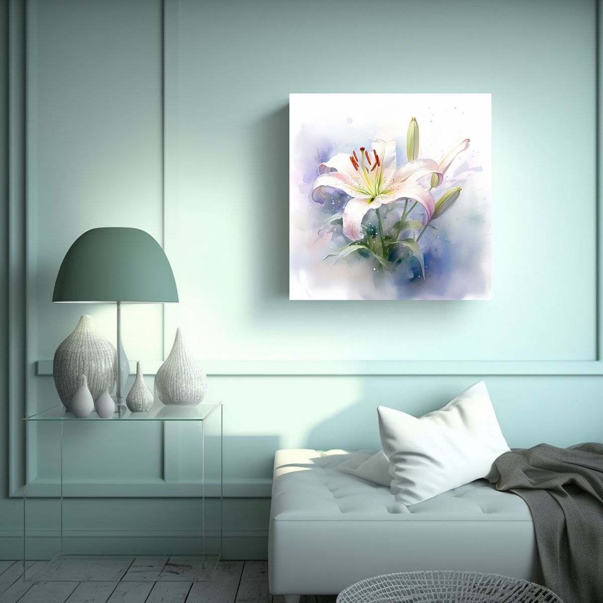 GENERICO - Lienzo Vintage Armonia Pintura De Flor De Lirio 90x90 Cm