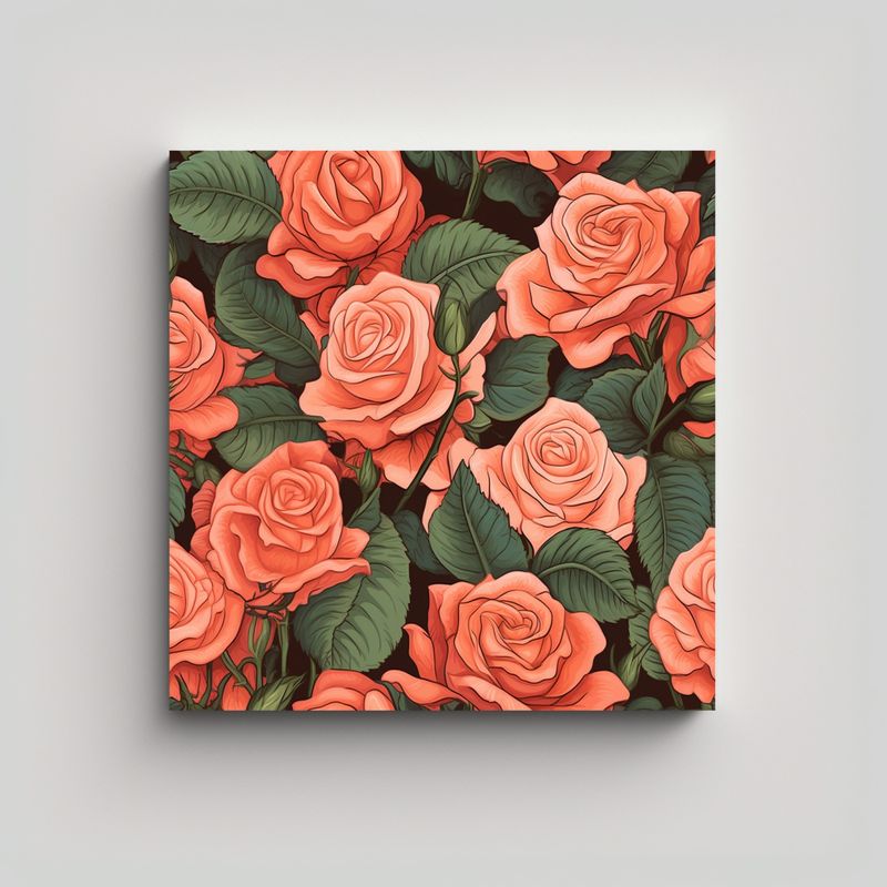 GENERICO - Pintura Decorativa Rosa Sin Espinas Detalles 60x60 Cm