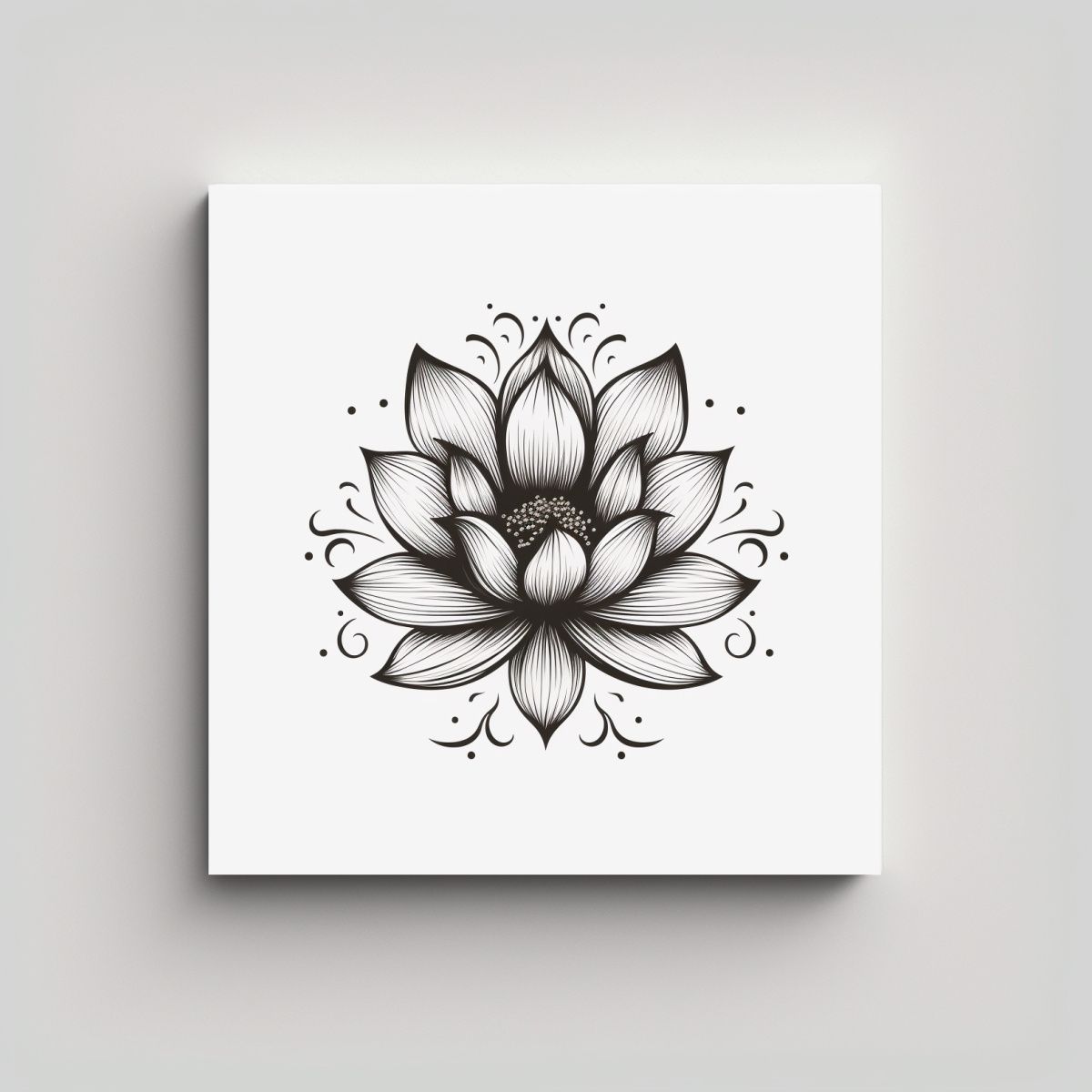 GENERICO - Arte Boho Linda Composición Loto Movimiento 80x80 Cm