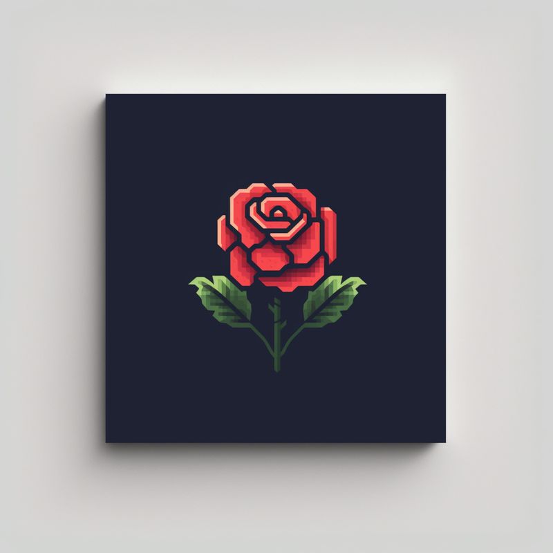GENERICO - Arte Pixelado Rosa Exuberante Composición 60x60 Cm