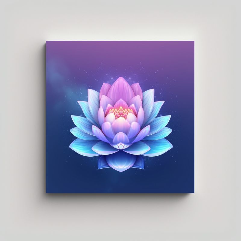 GENERICO - Arte De Pared Lotus Meditación Estilo Suave Azul 60x60 Cm