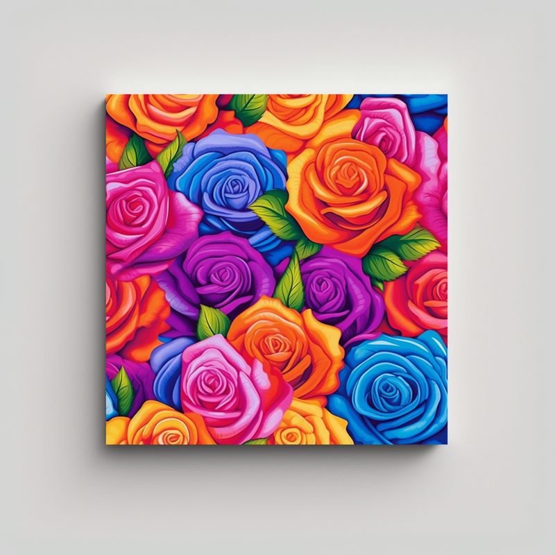 GENERICO - Vibrantes Colores Rosa Y Líneas Finales En 70x70 Cm