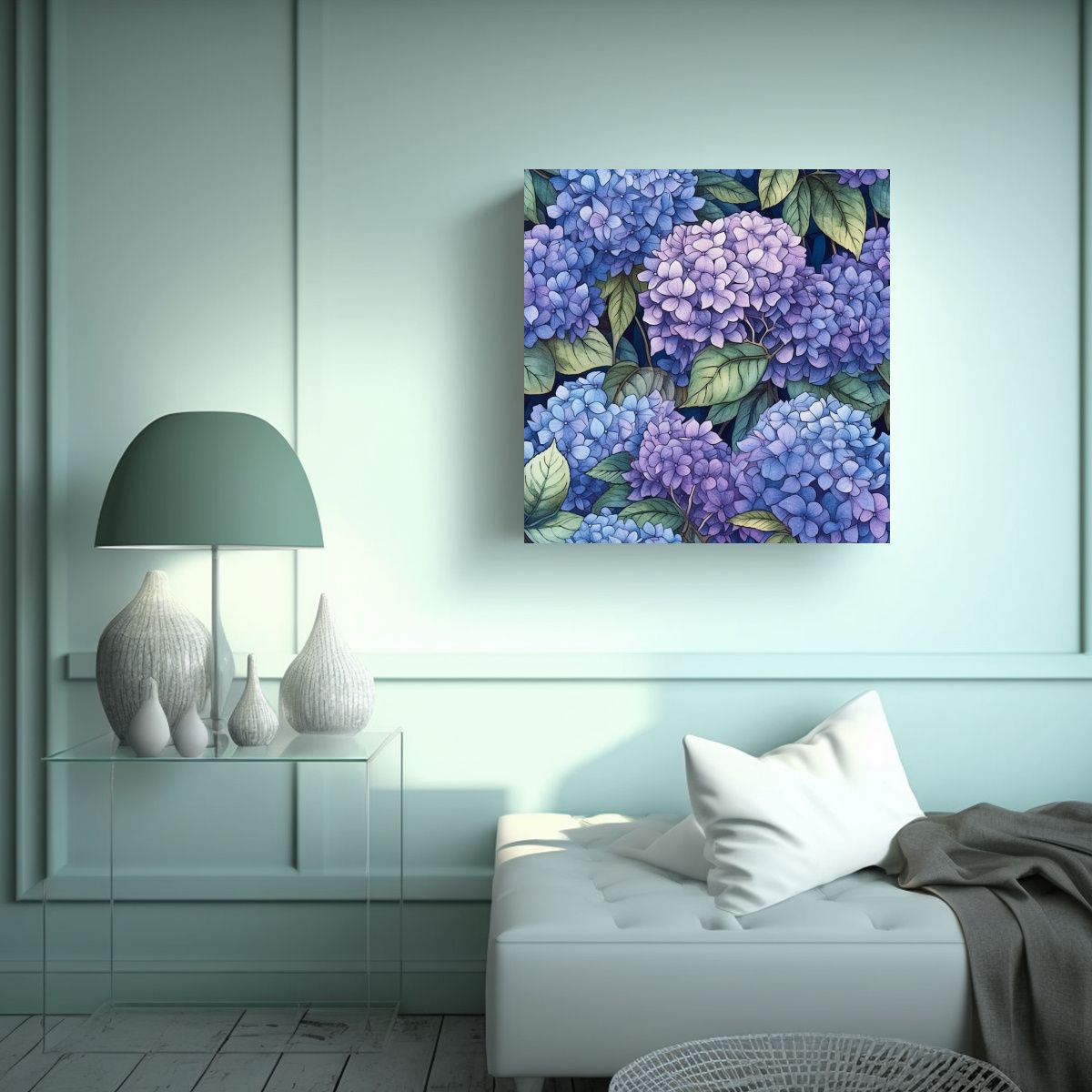 GENERICO - Hogar Deco Abstracción Pintura De Hortensia 80x80 Cm