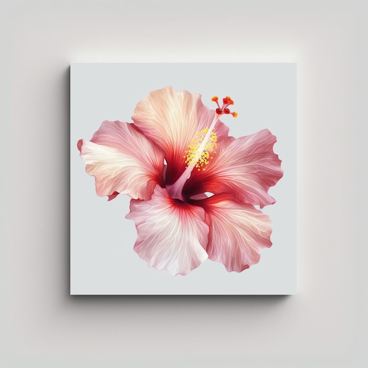 GENERICO - Realista Cuadro De Hibisco Refinado En Fondo 60x60 Cm