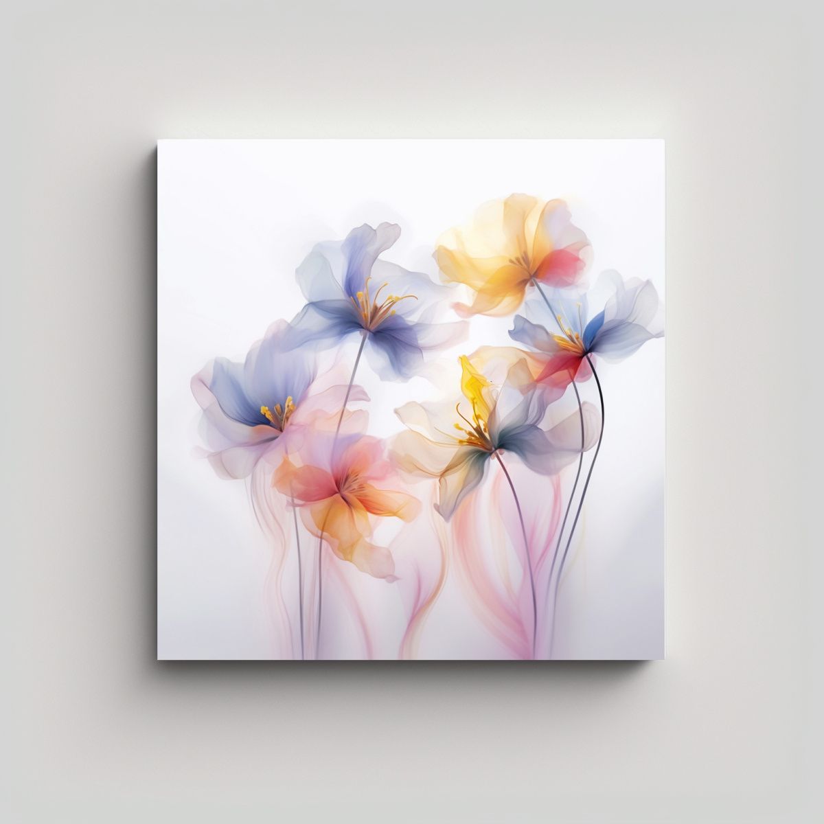 GENERICO - Cuadro Pop Art Inspirador Pastel Sueños Flores 80x80 Cm