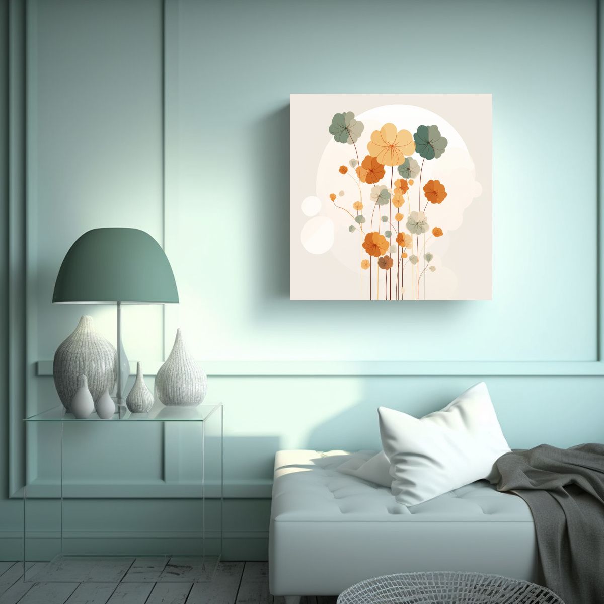GENERICO - Arte Moderno Neutral Boho, Deco Hogar Inspirador, 50x50 Cm