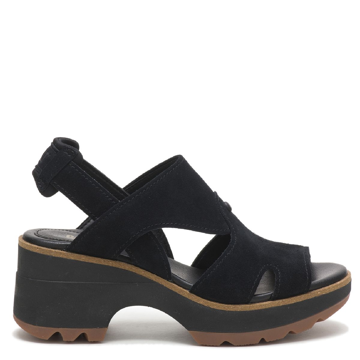 CAT - Sandalia Cuero Mujer Negro