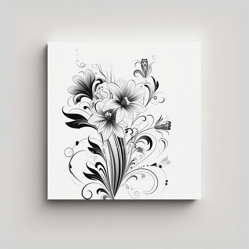GENERICO - Arte Vectorial Simple Blanco Y Negro De Textura 90x90 Cm