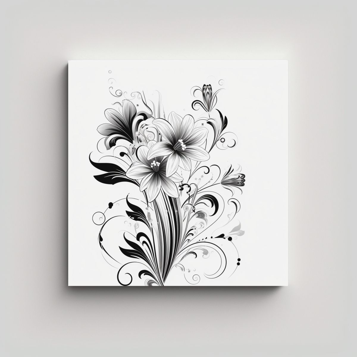 GENERICO - Arte Vectorial Simple Blanco Y Negro De Textura 70x70 Cm