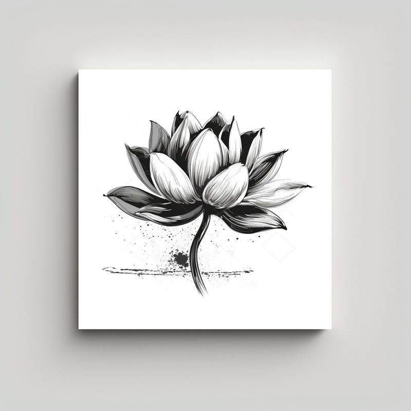 GENERICO - Vector Ilustración Gestual Suelta De Flor De 90x90 Cm