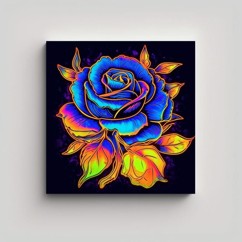 GENERICO - Diseño De Sublimación De Rosa Amarilla Neon En 60x60 Cm
