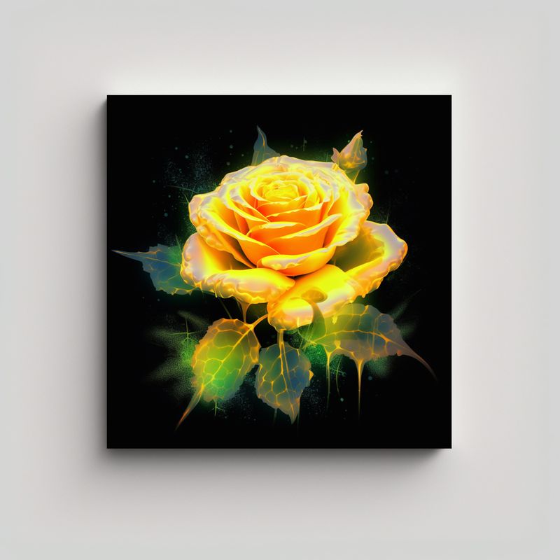 GENERICO - Diseño Sublimación Neón Amarillo Vintage Arte 80x80 Cm