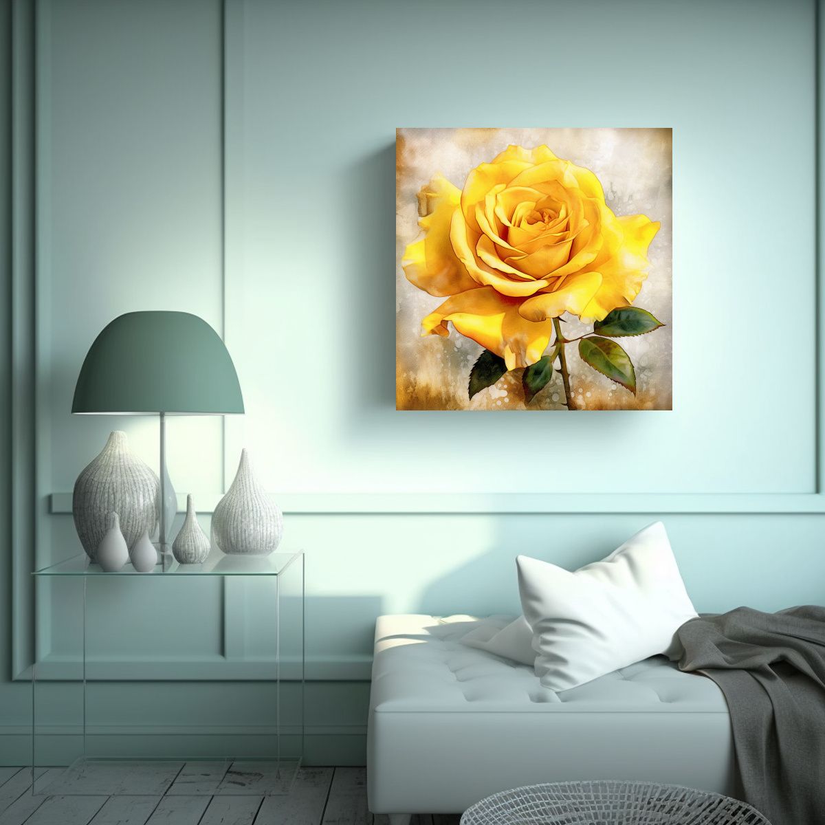 GENERICO - Pintura Decorativa Lienzo Alta Calidad Rosa 50x50 Cm