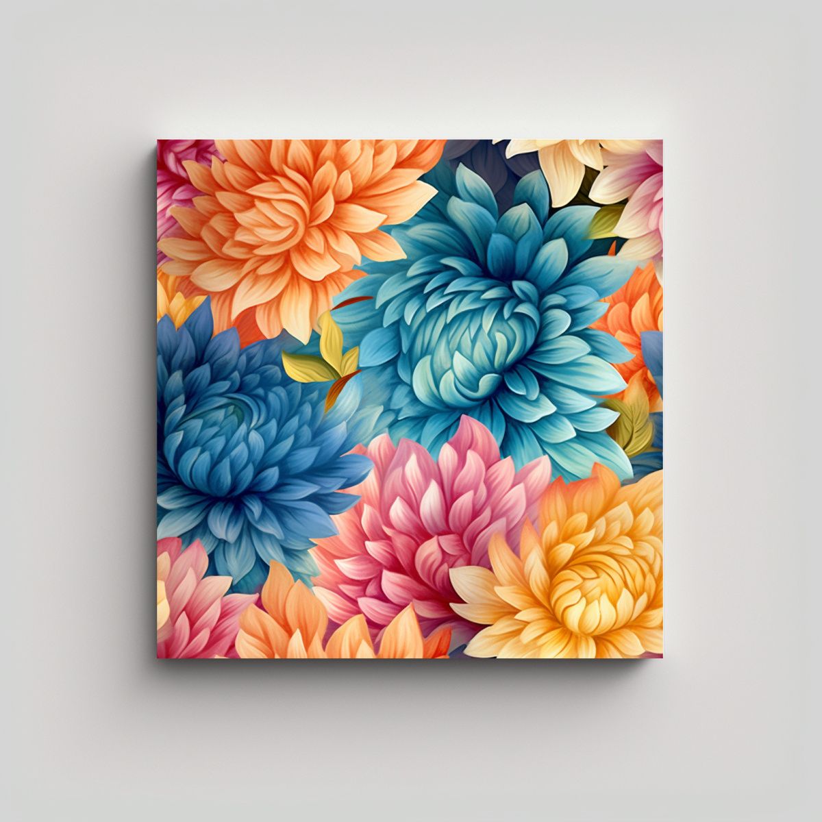 GENERICO - Patrón Floral Acuarela 8k 3D Detallado Arte 60x60 Cm