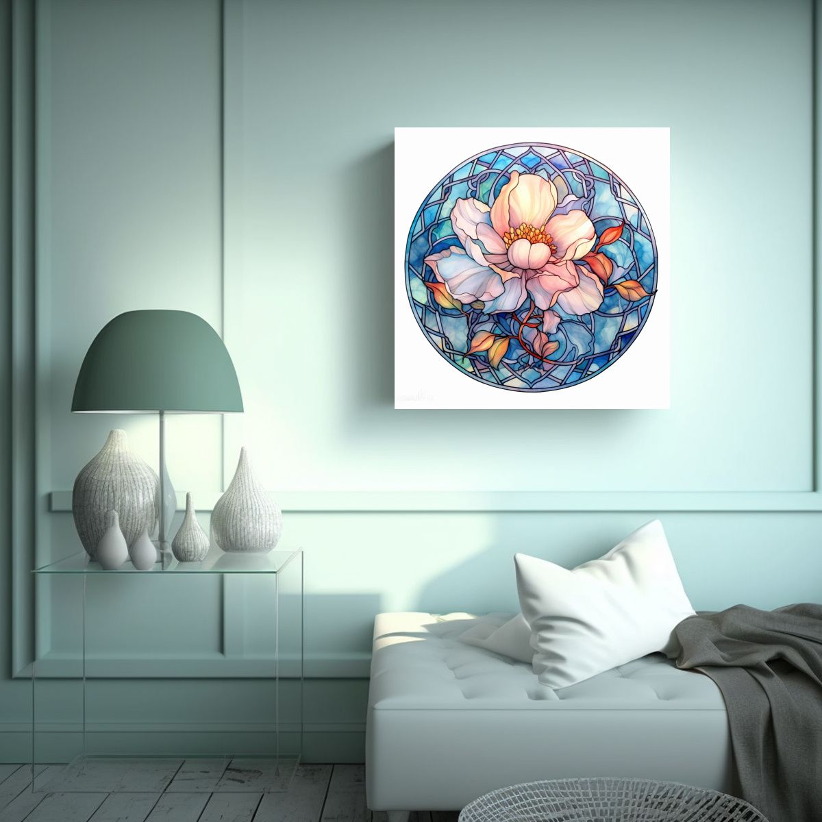 GENERICO - Arte De Pared Dibujo Culturar Vidrio Manchado 70x70 Cm