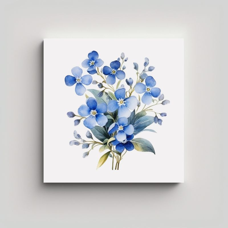 GENERICO - Arte Moderno Textura Floral Minimalista Acuarela 90x90 Cm