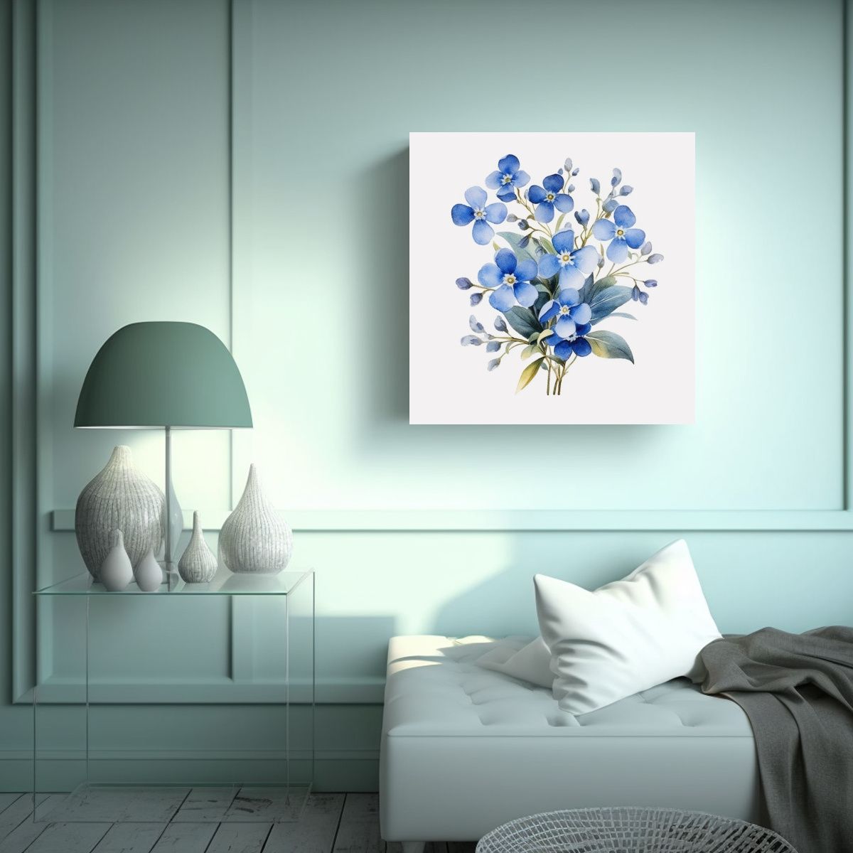 GENERICO - Arte Moderno Textura Floral Minimalista Acuarela 80x80 Cm