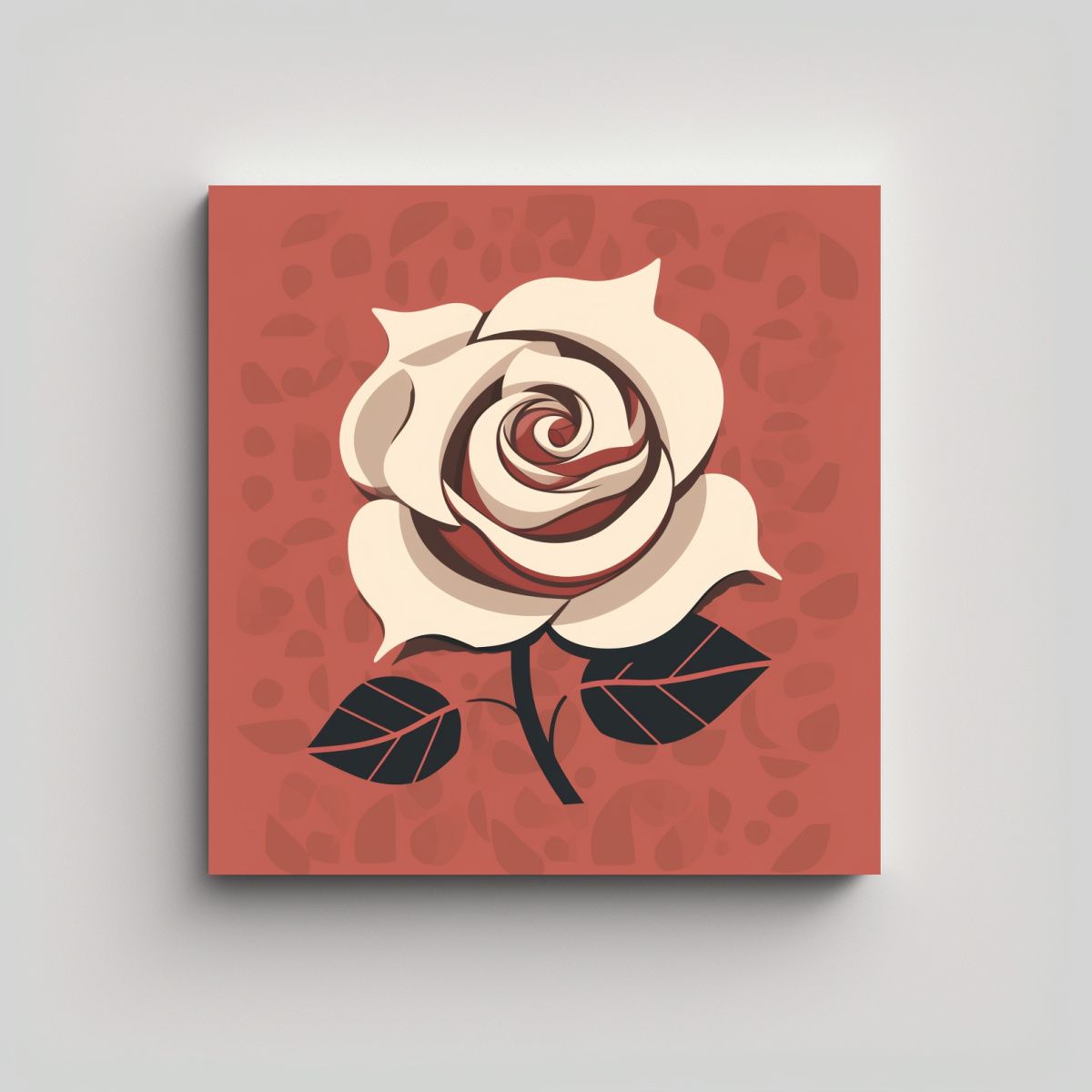 GENERICO - Arte De Rosa Roja Vintage Lienzo Ambiente Diseño 80x80 Cm