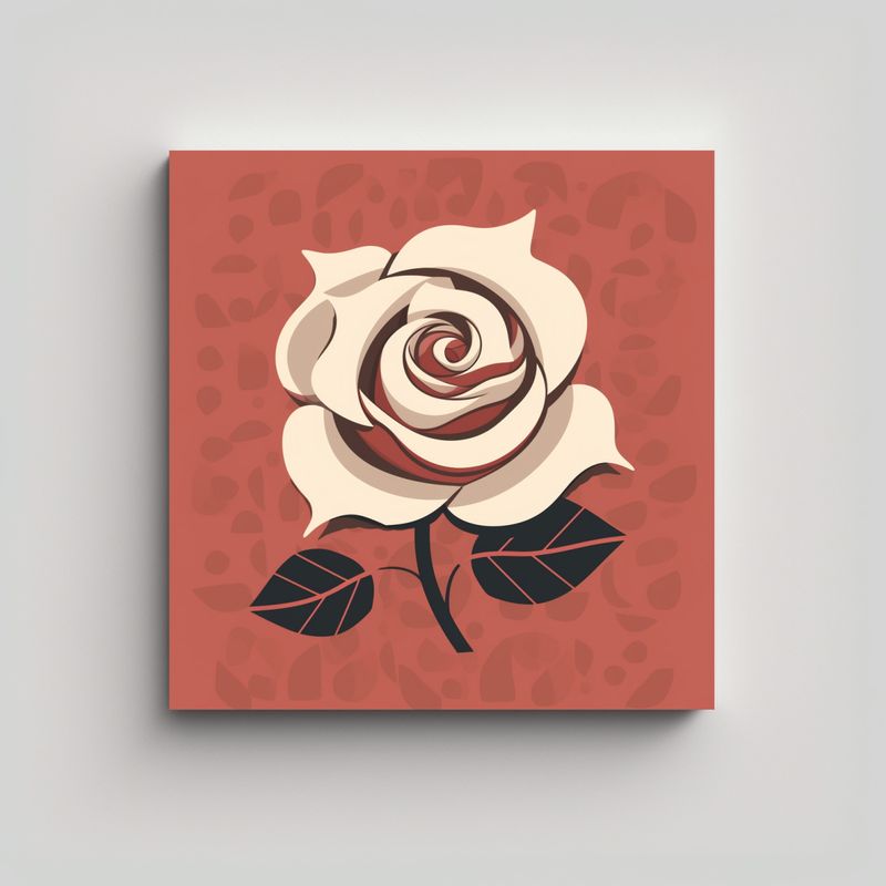 GENERICO - Arte De Rosa Roja Vintage Lienzo Ambiente Diseño 50x50 Cm