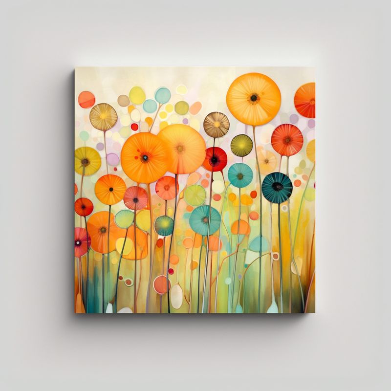 GENERICO - Sylvie Demers Estilo Abstracto Flores Amarillas 60x60 Cm