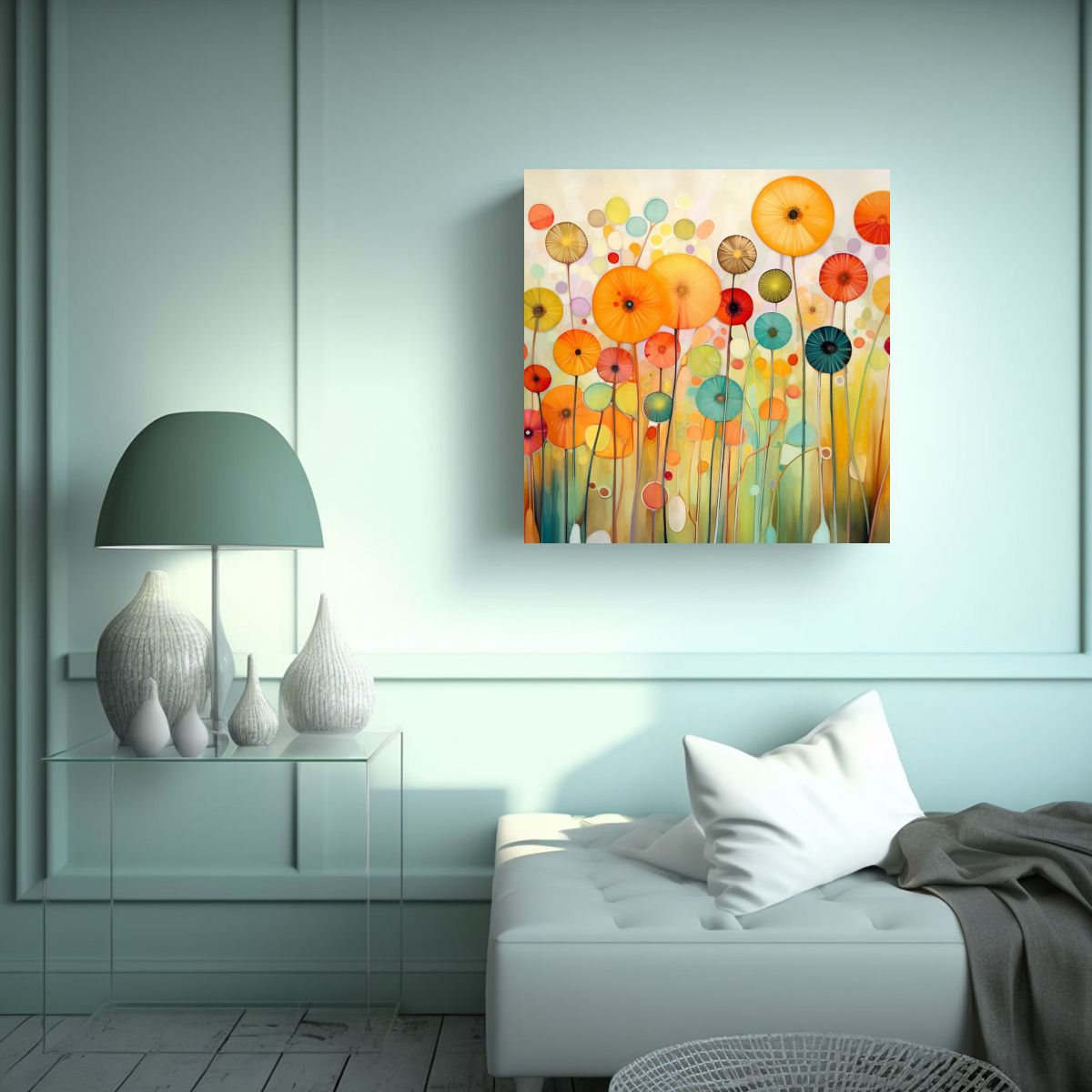 GENERICO - Sylvie Demers Estilo Abstracto Flores Amarillas 50x50 Cm