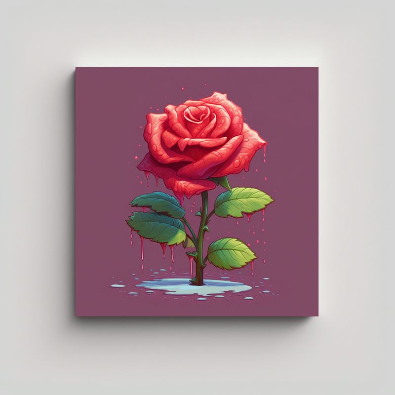 GENERICO - Arte Moderno Impacto Visual Rosa Ilustración 90x90 Cm