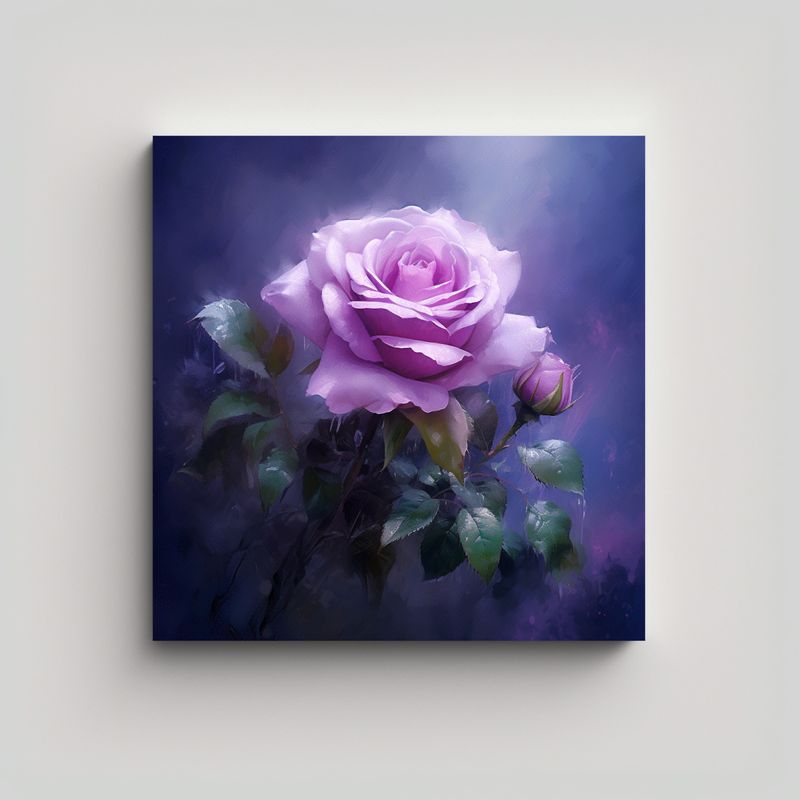 GENERICO - Pared Morada Rosa Lienzo Arte Digital Surrealista 70x70 Cm